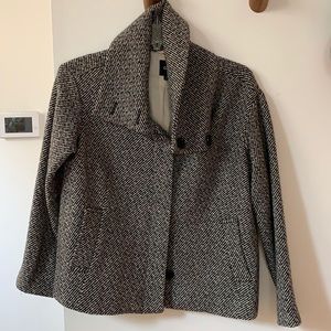 Gap wool tweed shawl and buttoned up collar coat